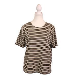 Cathy Daniels Short Sleeve Ribbed Top SZ M FREE SHIPPING